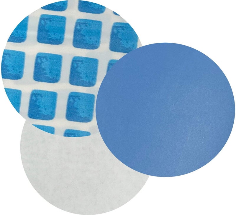 Pool Above All-in-One Repair Kit for Above-Ground Pools | Fast, Underwater-Capable Peel-and-Stick OR Adhesive Glue-Down Vinyl Patches & for Easy Set and Frame Pools 4 Inch Peel and Stick - Image 1